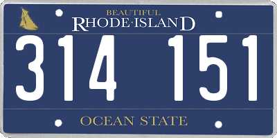 RI license plate 314151