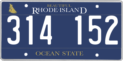 RI license plate 314152