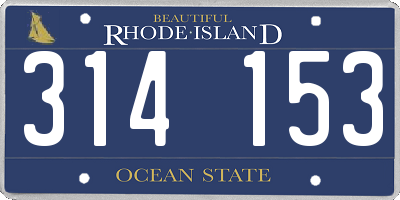 RI license plate 314153