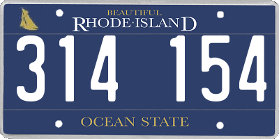 RI license plate 314154