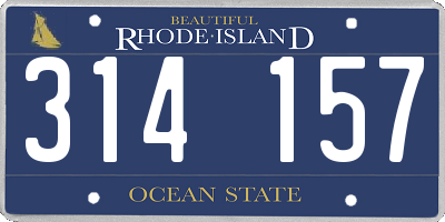 RI license plate 314157