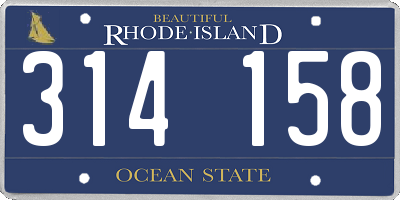 RI license plate 314158