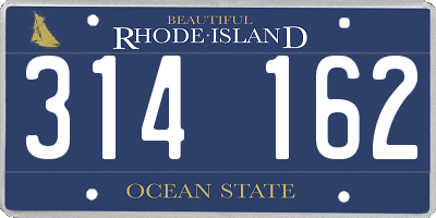 RI license plate 314162