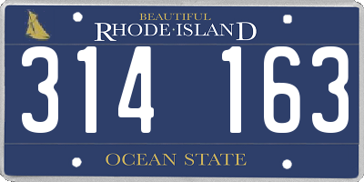 RI license plate 314163