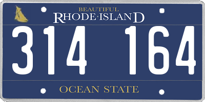 RI license plate 314164