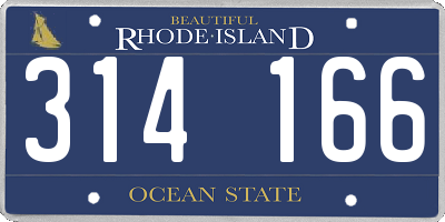 RI license plate 314166