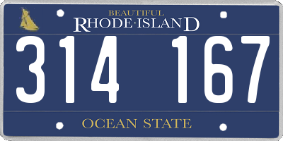 RI license plate 314167