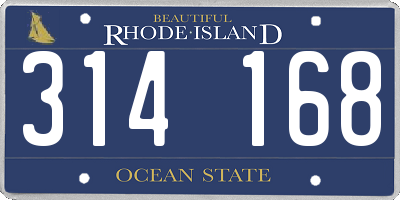 RI license plate 314168