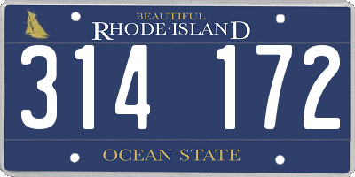 RI license plate 314172