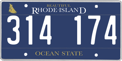 RI license plate 314174