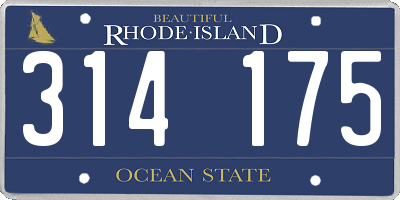 RI license plate 314175