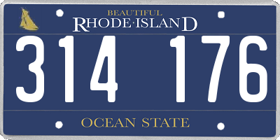RI license plate 314176