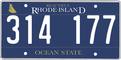 RI license plate 314177