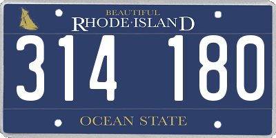 RI license plate 314180