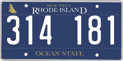 RI license plate 314181