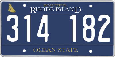 RI license plate 314182