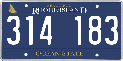 RI license plate 314183