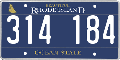 RI license plate 314184