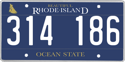 RI license plate 314186