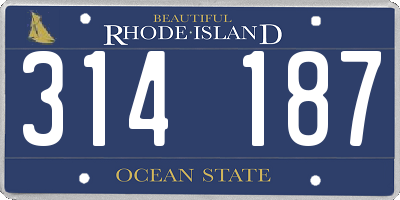 RI license plate 314187