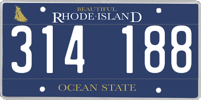 RI license plate 314188