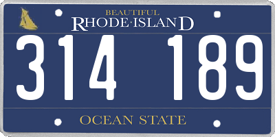 RI license plate 314189