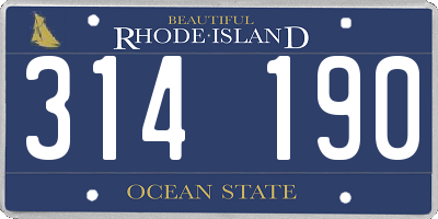 RI license plate 314190