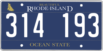 RI license plate 314193
