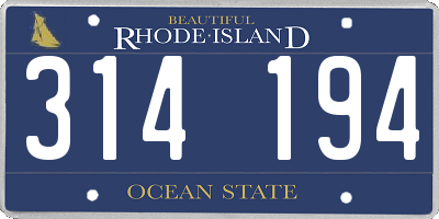 RI license plate 314194