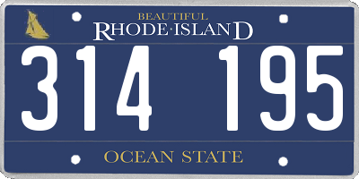 RI license plate 314195