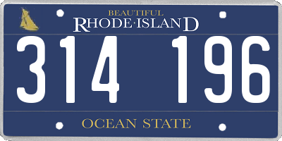RI license plate 314196