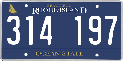 RI license plate 314197