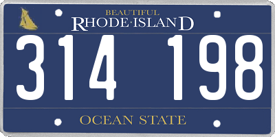 RI license plate 314198
