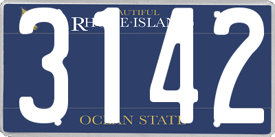RI license plate 3142