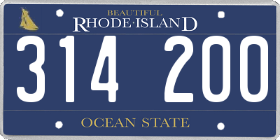 RI license plate 314200