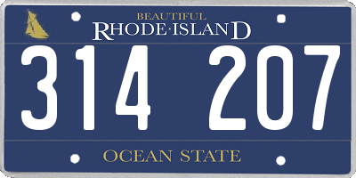 RI license plate 314207