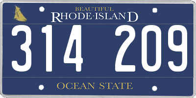 RI license plate 314209