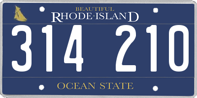 RI license plate 314210