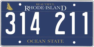 RI license plate 314211