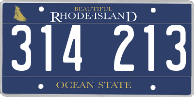 RI license plate 314213
