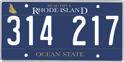 RI license plate 314217