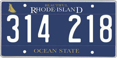 RI license plate 314218