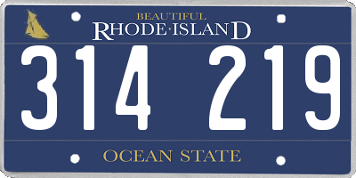 RI license plate 314219