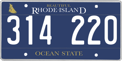 RI license plate 314220