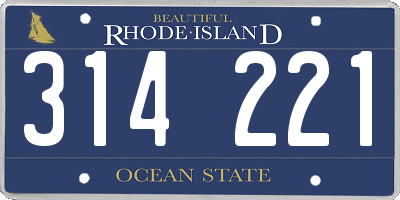 RI license plate 314221