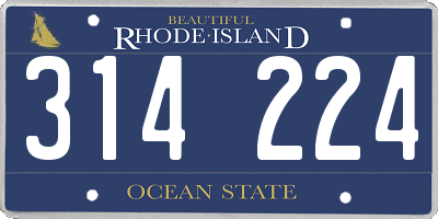 RI license plate 314224
