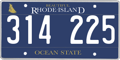 RI license plate 314225