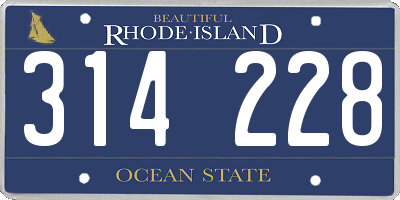 RI license plate 314228
