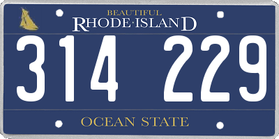 RI license plate 314229