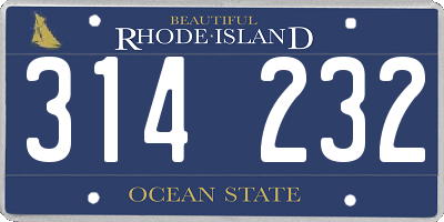 RI license plate 314232